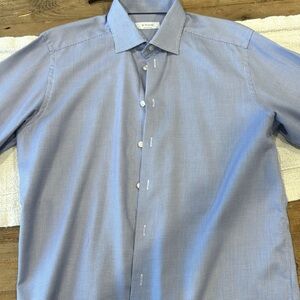 Eton Contemporary Dress Shirt - Blue Herringbone